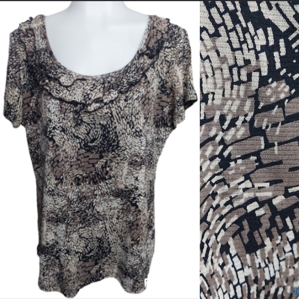 212 Funky Print Blouse Career Top